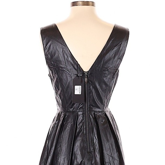 Very J - Black Faux Leather Fit & Flare Dress - Picture 4 of 4